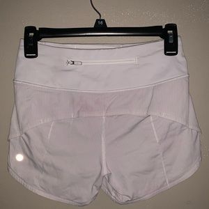 lululemon highwaisted white speed up shorts!